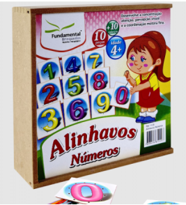 Alinhavos números com 10 peças e 10 cadarços mdf Fundamental Brinquedos   