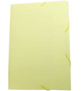 Pasta oficio fina com elástico linho amarelo pastel Dello