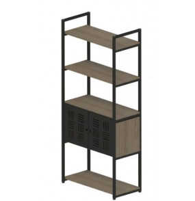 Estante urbana mel preto 4 prateleira 2 porta mdp 1.51x68 Multivisão
