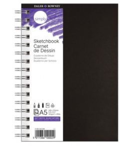  Caderno espiral capa dura sketchbook folha 100gr Daler