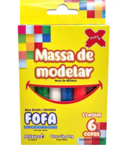 Massa de modelar com 6 90gr com cheiro suave Make+