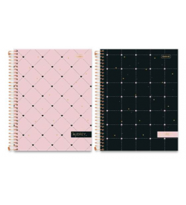 Caderno espiral capa dura 15 matérias 240 folhas audrey universitário Cadersil