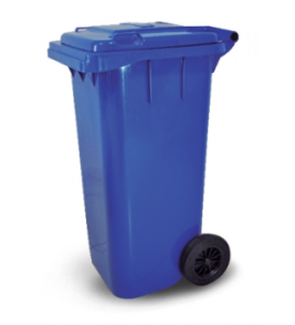Lixeira para gari g12x contentor 120l com rodas azul Bralimpia