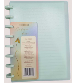 Caderno de disco a4 80 folhas 70g verde Yins Paper