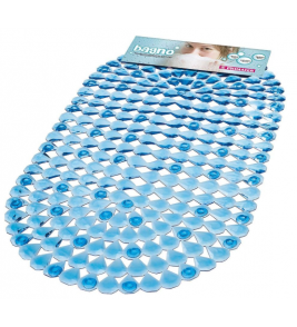Tapete para banheiro pvc azul 67x38cm Primafer