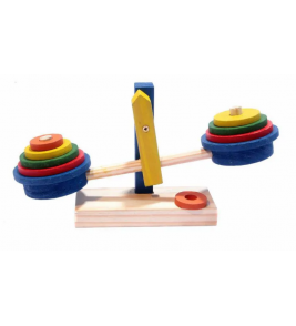 Balança colorida com 10 peças mdf Fundamental Brinquedo