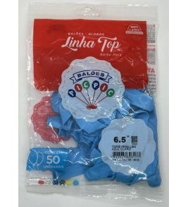 Balão liso 6.5 azul claro com 50 unidades Pic Pic