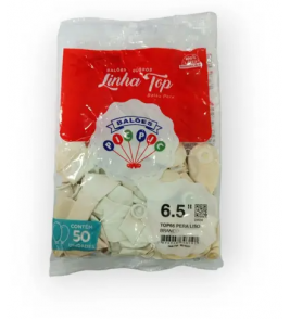 Balão liso 6.5 branco com 50 unidades Pic Pic