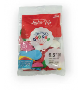 Balão liso 6.5 sortido com 50 unidades Pic Pic 