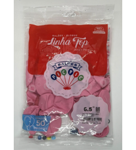 Balão liso 6.5 rosa claro com 50 unidades Pic Pic