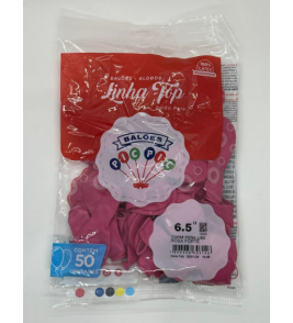 Balão liso 6.5 rosa forte com 50 unidades Pic Pic