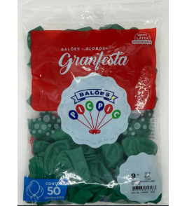 Balão liso 6.5 verde bandeira com 50 unidades Pic Pic