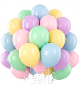 Balão liso 7 candy sortido com 50 Fest Ball