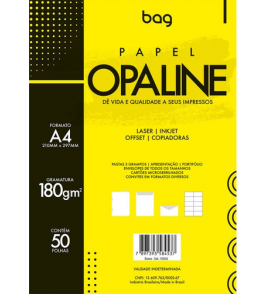 Papel a4 opaline branco 240gr com 50 folhas Bahia Artes Gráficas