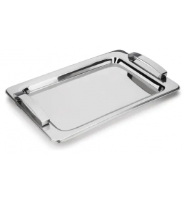 Bandeija inox retangular com alça 37cm Fratelli