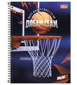 Caderno espiral capa dura 12 matérias 240 folhas flip+ masculina universitária Tilibra