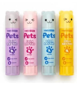 Cola bastão 9gr pets cores Yins Paper