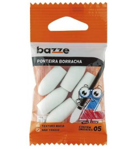 Borracha ponteira poly branca com 5 unidades Bazze
