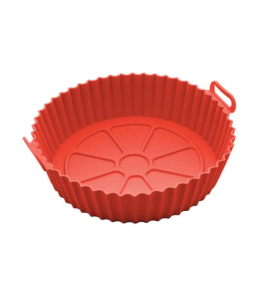 Forma silicone redonda vermelha 19x6,5cm para air fryer Lyor