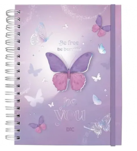 Caderno espiral capa dura 10 matérias 80 folhas smart lume Dac