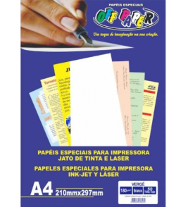 Papel a4 vergê palha 180g com 50 folhas Off Paper