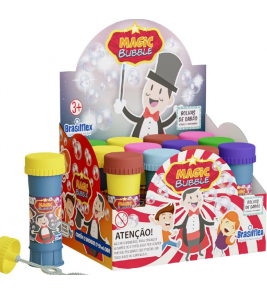 Bolhas de sabão 50ml magic bubble cores Brasilflex