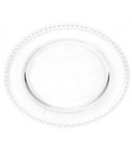 Prato para sobremesa cristal pearl 20cm transparente Wolff