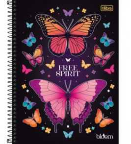Caderno espiral capa dura 16 matérias 256 folhas bloom universitário Tilibra