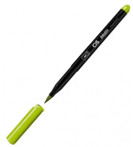 Caneta brush verde abacate ponta pincel aquarelável Cis