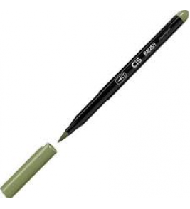 Caneta brush verde aspargo ponta pincel aquarelável Cis