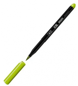 Caneta brush verde claro ponta pincel aquarelável Cis