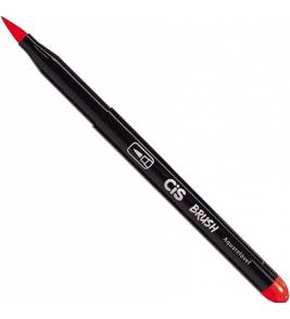 Caneta brush vermelha ponta pincel aquarelável Cis