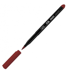Caneta brush vermelho escuro ponta pincel aquarelável Cis