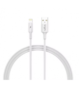 Cabo USB lightning 1 metro 2a branco Bright