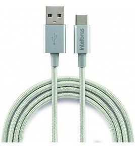 Cabo usb type-c 1.5mt nylon branco Intelbras