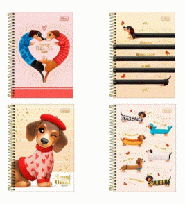 Caderno espiral capa dura 1/4 80 folhas brownie Tilibra