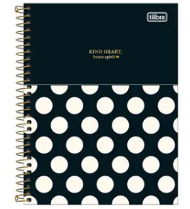 Caderno espiral capa dura 10 matérias 160 folhas west village colegial Tilibra