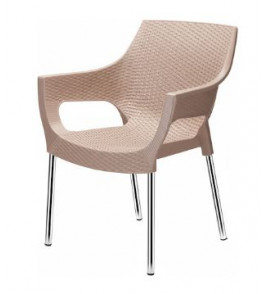 Poltrona plástica fixa rattan nude eal Injeplastec