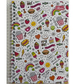 Caderno espiral capa dura 1/4 96 folhas D+ Tilibra 
