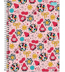Caderno espiral capa dura 10 matérias 160 folhas show universitário 