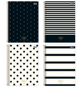 Caderno espiral capa dura 10 matérias 160 folhas west village universitário Tilibra