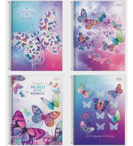 Caderno espiral capa dura 10 matérias 160 folhas Daisy universitário Tilibra