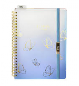 Caderneta espiral capa dura 1/8 80 folhas butterfly Dac