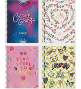 Caderno espiral capa dura 10 matérias 160 folhas capricho universitário Tilibra