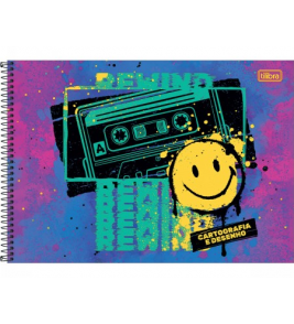 Caderno espiral capa dura de desenho 80 folhas hype Tilibra