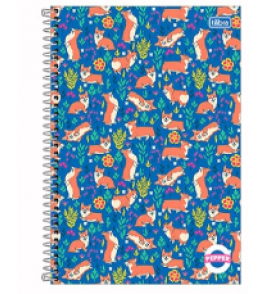 Caderno espiral capa dura 10 matérias 160 folhas pepper feminino diversos Tilibra