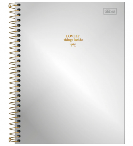Caderno espiral capa dura 1 matéria 80 folhas west village metalizado colegial Tilibra