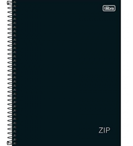 Caderno espiral capa dura 10 matéria 160 folhas Zip preto universitário Tilibra