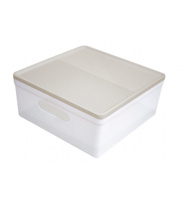 Caixa organizadora transparente soul com tempa nude 280x280x125mm Dello