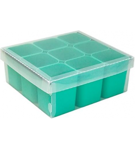 Caixa organizadora com 9 porta objetos cristal e verde Dello